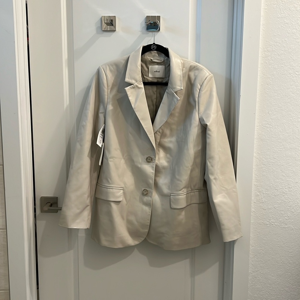 Wilfred Pleather Memories Blazer in Matte Pearl